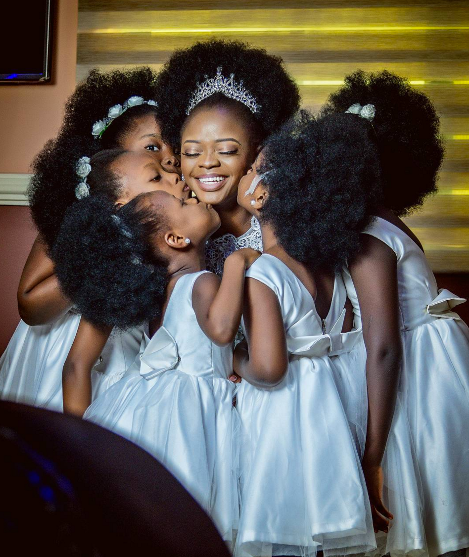 Black Wedding Moment Of The Day: This Natural Bride And Her Tiny Tribe Are Just Beautiful
